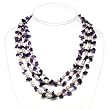 HinsonGayle "Amelia" Double Strand Amethyst and Pearl Rope Necklace