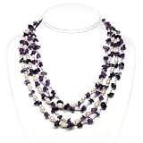 HinsonGayle Artisan Collection Amelia Double Strand Amethyst and Cultured Pearl Rope Necklace