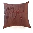 Handmade Deluxe Cushion Cover / Pillow Sham In Silky Chocolate Brown With Rippled Pleats