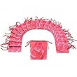 20 Pink Rose Shopping Tote Gift Bags & Card 4 1/2"
