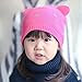 Toubaby Baby Girls Winter Hats Lovely Cat Hats Crochet Hats Rose Red 0-6t