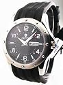 MENS CROTON RUBBER 10 ATM DAY DATE WATCH CA301108BSBK
