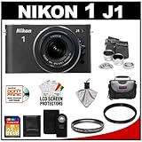 Nikon 1 J1 10.1 MP Digital Camera Body with 10-30mm VR Lens (Black) with 32 ....