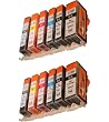 Start - 12 Cartouches d'encre compatibles avec Puce remplace PGI-525 / CLI-526, Noir, Gris, Cyan, Magenta, Jaune pour Canon Pixma iX6550, MG6150, MG6250, MG8150, MG8240, MG8250