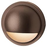 Kichler Lighting 15064AZT Half Moon 12-Volt Deck and Patio Light, Textured Architectural Bronze