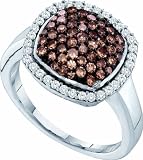 10K White Gold 1CT Brilliant Diamond Fashion Ring-Featuring Chocolate Diamonds