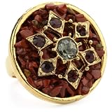 Sparkling Sage Crushed Stone Gold Tone and Red