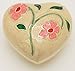 Funeral Urn by Liliane - Heart Keepsake Cremation Urn for Human Ashes - Hand Made in Brass and Hand Enameled - Fits a Small Amount of Cremated Remains of Adults as Well as the ashes of dogs, cats or other pets - Display Keepsake Burial Urn at Home or Office (Fleur Model)