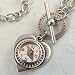 Heart and Compass Pendant on Sterling Silver Link Necklace