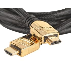 Duronic Gold Head HDC02/3 High Speed 3 Metre HDMI Cable - Version1.4 with Ethernet - FULL HD 1080p, Supports 3D - Black Cable 3M HDMI to HDMI Heads