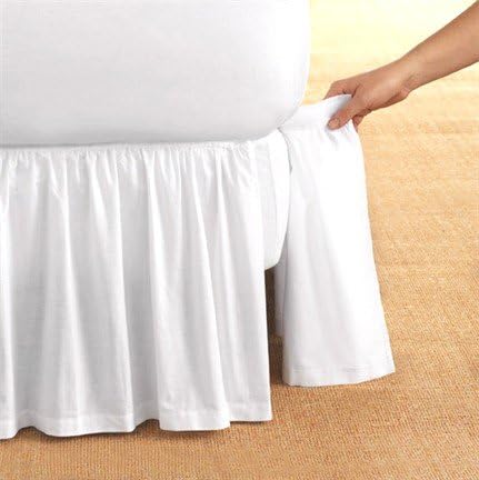 Detachable Bedskirt Dust Ruffle King Size 14'' drop White