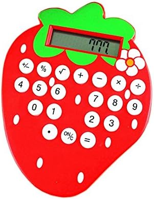 8 Digits Portable Mini Red Strawberry Basic Math Calculators Desk Accessories