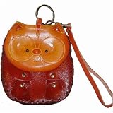 Real Leather Wristlet Change/coin Purse, a Cat Pattern Design. Unique and Cute !