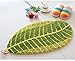 Luxbon Green Leaf Shaped Oval Bathmat Living Room Carpet Bedroom Rug Washable Rugs Home Decorator Floor Rug and Carpets(17.7