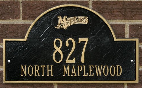 Florida Marlins Black & Gold Personalized Address Plaque-wall