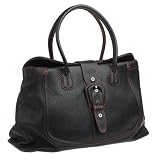 Tods Womens Leather Buckle Tote, Black