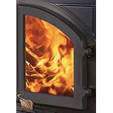 Metalbest MHE-SD-B Black Bordeaux Cast-Iron Single Fireplace Door from the Bordeaux Collection