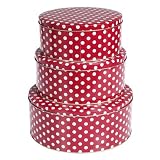 Red & White spot Design Nesting Cake and Biscuit Tins