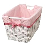 Wicker Basket with Pink Liner- Medium