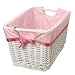 Wicker Basket with Pink Liner- Medium