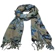 Soft Floral Print Summer Light Scarf Shawl Wrap Beige with Multi Colors