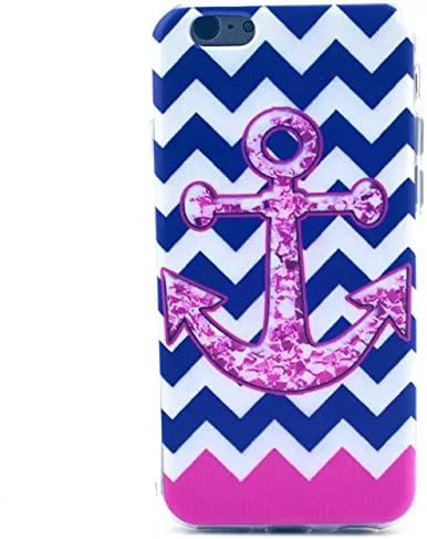 Apple Iphone 6 4.7'' TPU Case, Hongqing Shop Apple Iphone 6 4.7'' TPU Rubber Soft Back Cover Case, Ultra Slim TPU Soft Cover Case, Scratchproof Dustproof Anti-slip [Animal Style] [Tribal Pattern] [Flower Pattern] [Fashion Pattern] [Text Pattern] [Totem Pattern] Protective Skin Case for Iphone 6 4.7'' At&t, T-mobile, Sprint, Verizon, International Unlocked Phones (Wave Anchor)