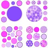 Brewster Wall Pops WPD94571 Peel & Stick Gone Dotty, Purple/Pink, 4-Sheets, 13 in x 13inch