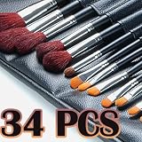 34tlg Kosmetik MAKEUP Brush Pinsel Bürste Set Pinselset