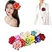 12Pcs Elegant Large Rose Flower Hair Clips Floral Brooches Pin Rose Hair Accessories For Women Girls Lady Bridal