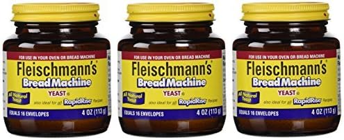 Fleischmann's Yeast for Bread Machines, 4-Ounce Jars (Pack of 3) by Fleishmanns