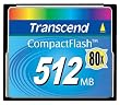 Transcend TS512MCF80 512MB 80x Type I Compact Flash Card