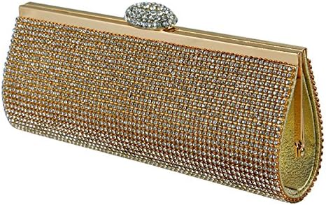 Ecosusi Sophisticated Crystals Evening Bag Rhinestones Clasp Flap Women Clutch Bags Baguette Wallets Party Bag