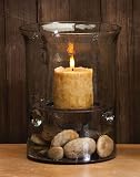 10 Glass Cyclinder Candle Brown Plate