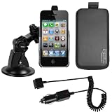 mumbi iPhone 4 4S ZUBEH�R SET: KFZ Halterung Autohalterung mit Halteschale + KFZ Ladekabel + Taschevon "mumbi"