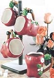 Apple Coffee Mugs Tree Stand Cup Country Kitchen Home Decor