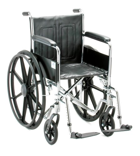 NOVA 5080S Wheelchair with Fixed Full Arms and S/A Footrests, 18