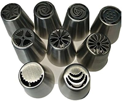 9PCS/SET Russian Piping Nozzles Cake Decoration Tips Tulip Rose Nozzle Tip