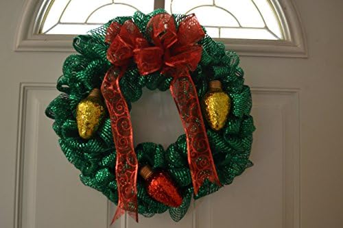 Holiday Christmas Lights Deco Mesh Wreath