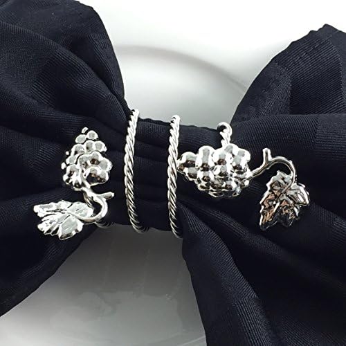 WishStar GrapeVine Design Silver Napkin Rings - Set of 4