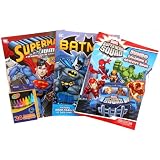 Batman, Superman and The Avenger's Coloring Book & Activity Bundle with a Bonus Pack of 24 Crayons ~ Bendon & Marvel Kids