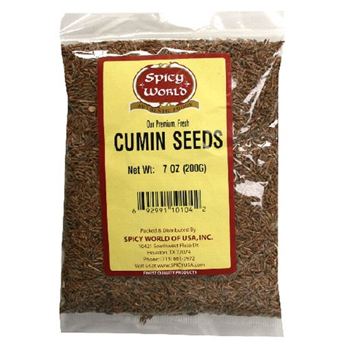 Spicy World Cumin Seeds Whole, 7-Ounce Bags (Pack of 6)