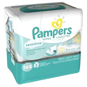 Pampers Sensitive Wipes 3x Travel Pack 168 Count