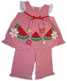 Good Lad Toddler Girl Red Seersucker Watermelon Capri Set