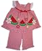 Good Lad Toddler Girl Red Seersucker Watermelon Capri Set
