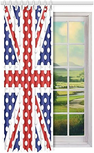 Polka Dot Union Jack Blackout Window Curtain/Panel 52" W X 84" L (One Panel)