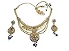 Womens Kundan Necklace Set Blue Stone Choker Coin Bollywood Style Indian Jewelry
