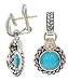 18K Palladium Silver Turquoise Sapphire Earrings