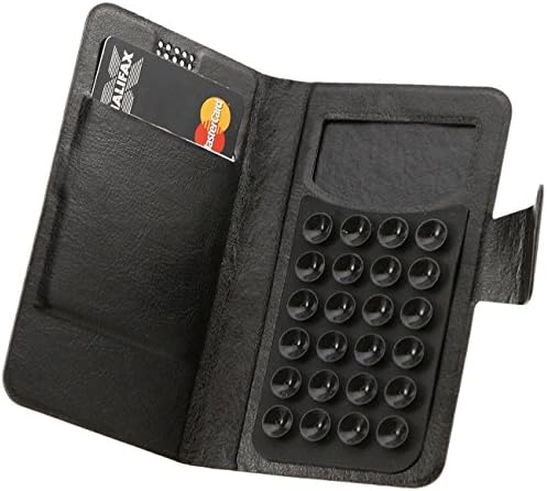 iTALKonline Samsung S7582 Galaxy S Duos 2 Black Super Slim PU Leather Executive Multi-Function Wallet Case Cover Organiser Flip with Credit / Business Card Holder - Suction Pad Design
