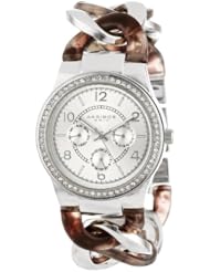 Akribos XXIV Womens AK562GY Quartz Multi-Function Crystal Accented Resin Chain Watch