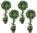 FOUR Pre-Potted 4' Artificial English Ivy Topiary Plants